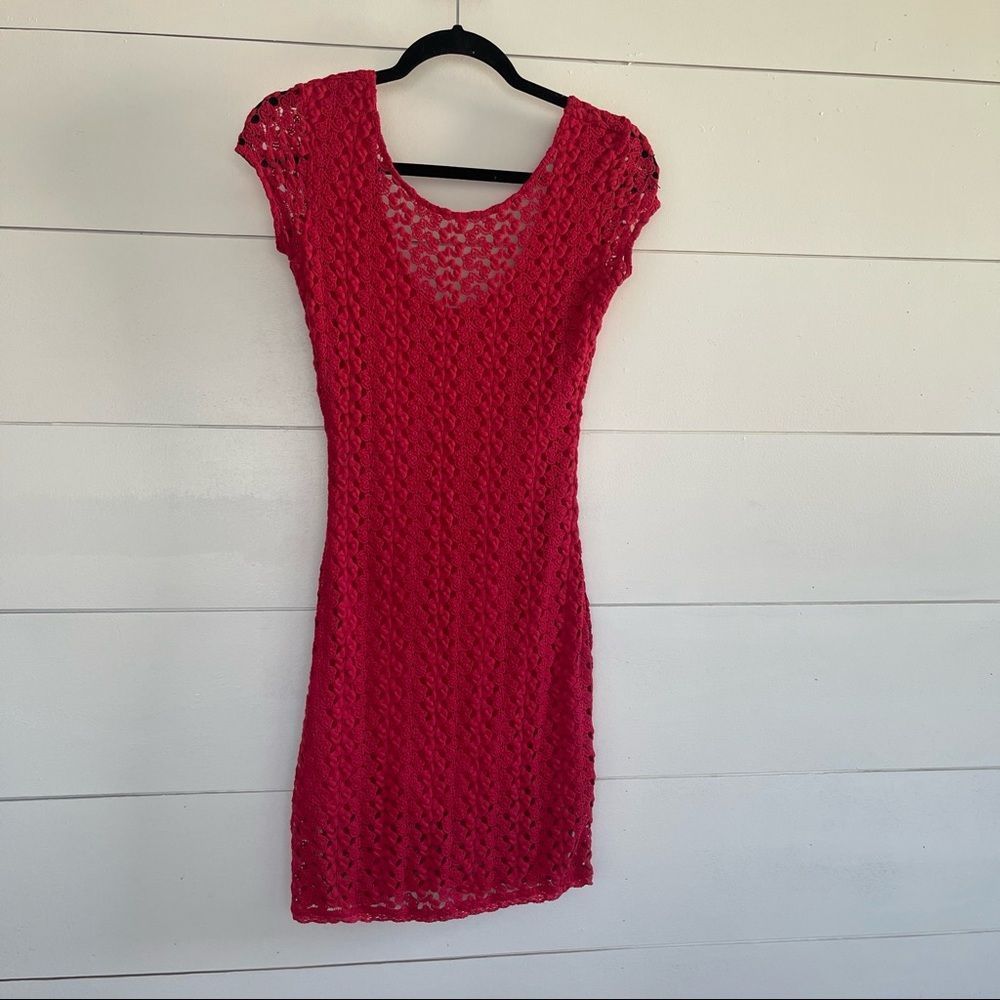 Free People Pink Crochet Dress